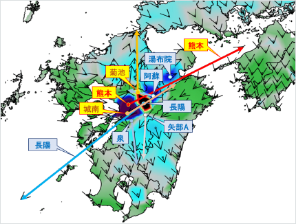 水平変動図&隆起沈降段彩図